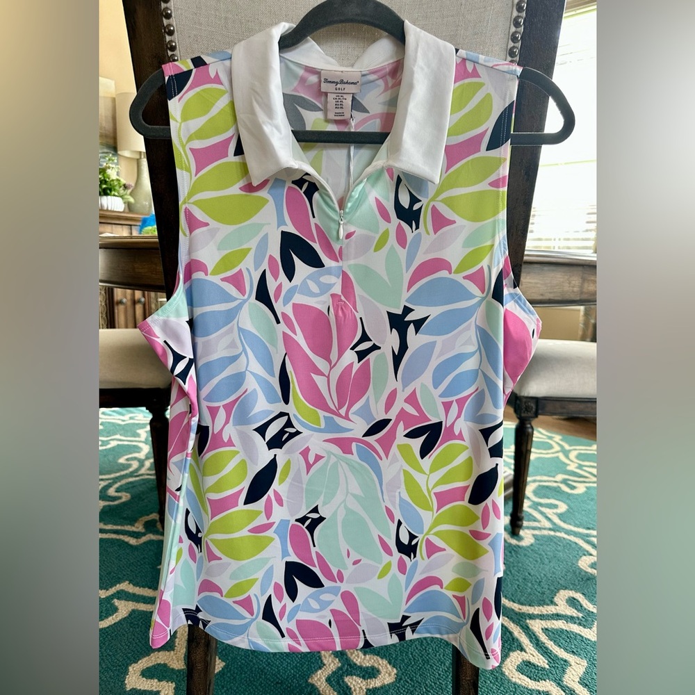 NWT Tommy Bahama Tropical Sleeveless Golf Top - Size XL - Picture 4 of 5